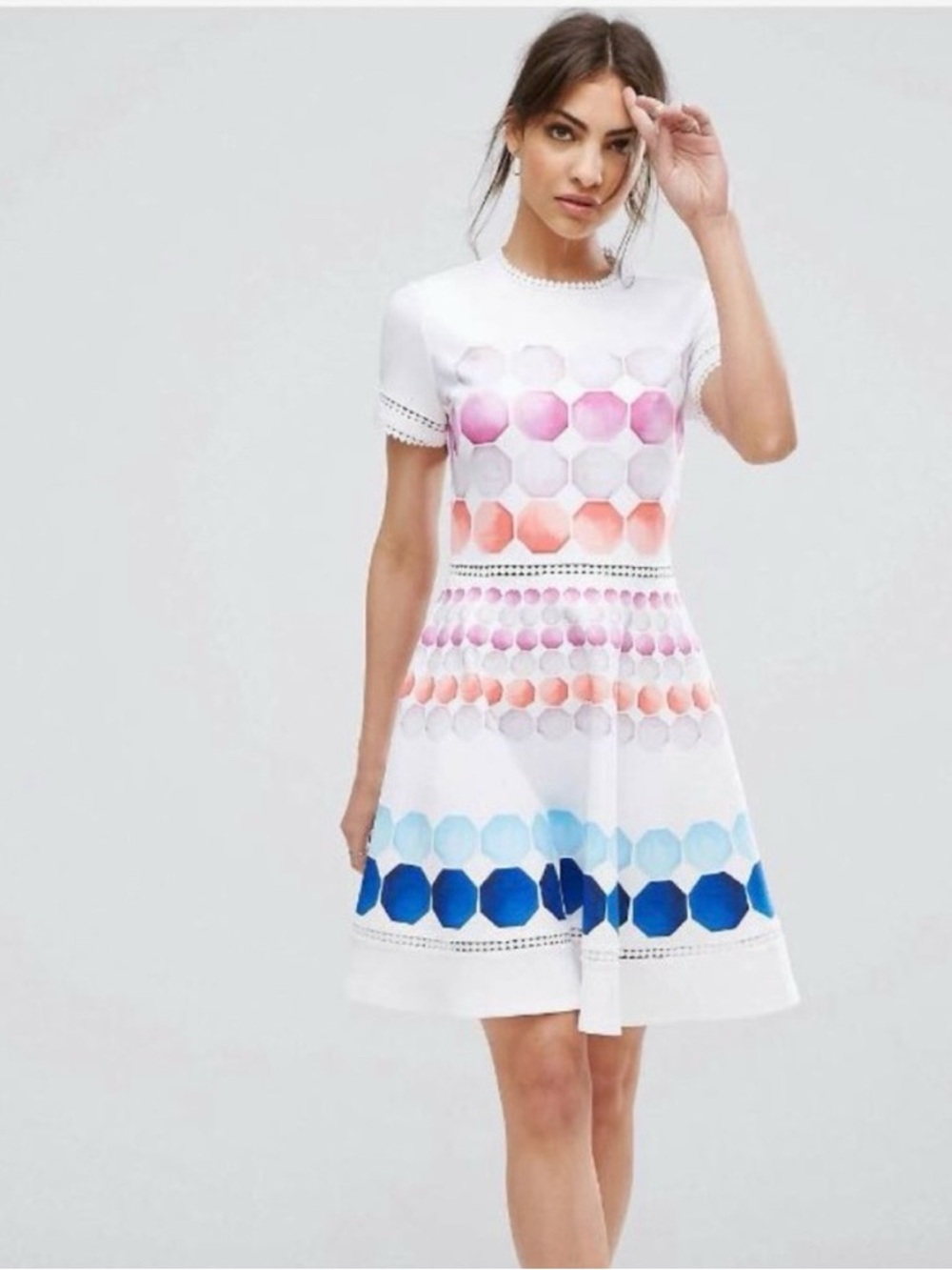 Ted Baker Myley Marina Mosaic Dress size 1 Skater